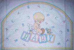 Precious Moments Crib Headboard Cover Fabric Panel~Baby  