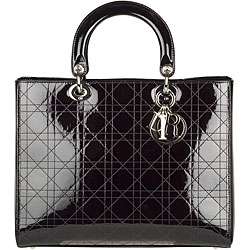 Lady Dior Deep Purple Patent Leather Bag  