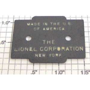  Lionel 600 2343 72 Collector Name Plate 