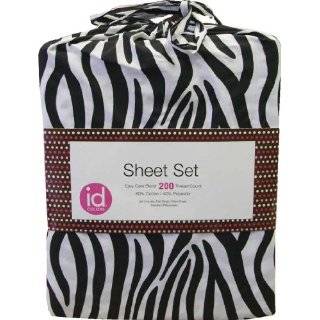 3pc Zebra Stripes Animal Print Bedding Twin Sheet Set