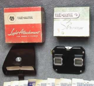 Vtg Sawyer View Master Viewer with Light Attachment, Original Boxes 