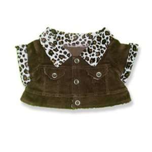  Brown Cord Jacket with Leopard Trim Outfit Teddy Bear 