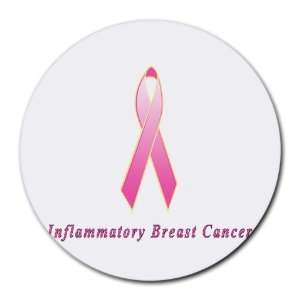  Inflammatory Breast Cancer Awareness Ribbon Round Mouse 