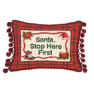 123 Creations C466.9x12 inch Santa Stop Here First Needlepoint 