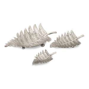  Aluminium Leaf Tray Sculptural Accent   Set of 3
