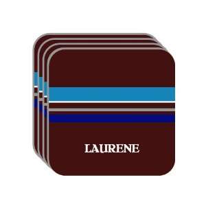 Personal Name Gift   LAURENE Set of 4 Mini Mousepad Coasters (blue 