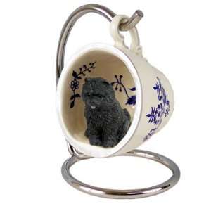  Chow Chow Blue Tea Cup Dog Ornament   Black