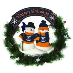  New York Islanders Nhl Snowman Christmas Wreath (20 