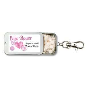 Wedding Favors Pink Festive Baby Shower Design Personalized Key Chain 
