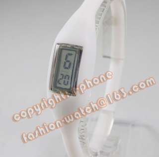 New Silicone Rubber Sports Bracelet Wrist Watch White  