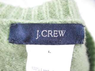 CREW Green Blue Argyle Wool Sweater Sz L  
