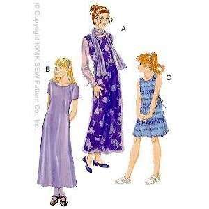  Kwik Sew Girls Slightly Flared Pullover Dresses Pattern 
