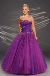 2012 A Line Stock Purple Ball Gown Quinceanera Dresses Prom Ball 