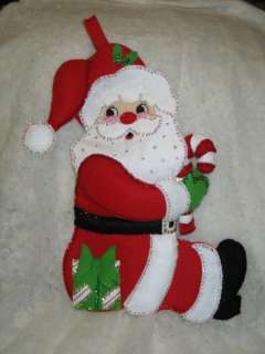 Finished Bucilla Felt Sequin Santa Christmas Stocking  