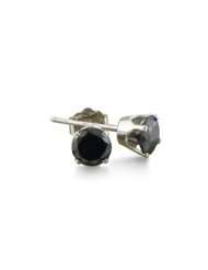 1ct tw. Black Diamond Stud Earrings set in White Gold