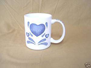 Corning Corelle Blue Hearts Stoneware Mug  