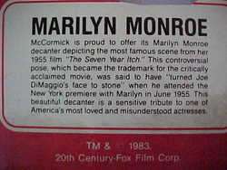 Marilyn Monroe Mini Decanter 1984  McCormick  with BOX  
