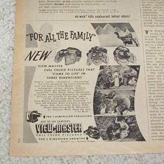 1950 Sawyer View Master stereoscope toy Vintage OLD AD  