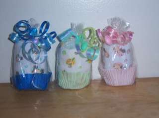 MICKEY MOUSE, MINNIE, OR PLUTO WASHCLOTH CUPCAKE BABY SHOWER FAVOR 