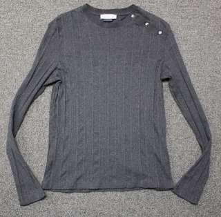 Mens Versace Collection Gray Ribbed Long Sleeve Shirt M  