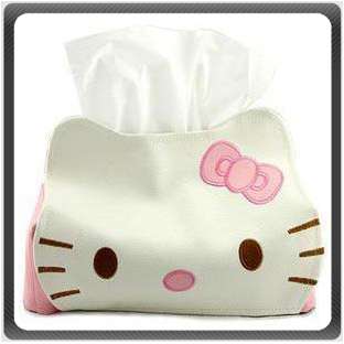 Hello Kitty Leather Tissue Napkin Paper Box Case Holder  
