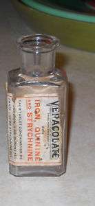 VERACOLATE IRON QUININE MARCY CO CURE BOTTLE 1890S  