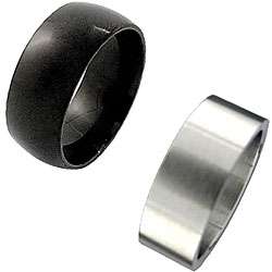 Polished Stainless Steel Rings (Set of 2)  
