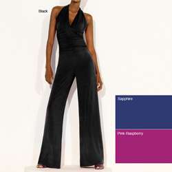 Shape FX Womens Shaping Halter Top Jumpsuit  