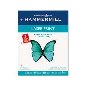 Laser Print Office Paper, 3 Hole Punch, 98 Brightness, 24lb, Ltr, Whit