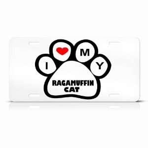 Ragamuffin Cats White Novelty Animal Metal License Plate Wall Sign Tag