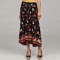 Lola P Womens Printed Chiffon Tier Long Skirt Was $39 