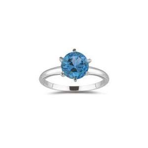  1.42 Cts Swiss Blue Topaz Solitaire Ring in Platinum 8.5 