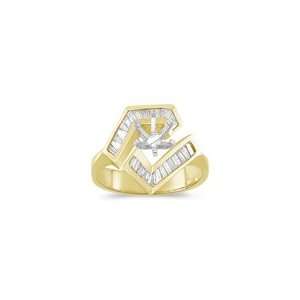  1.28 Cts Diamond Ring Setting in 14K Yellow Gold 9.0 