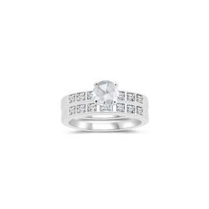  1.13 Cts Diamond Matching Ring Set in 14K White Gold 5.5 