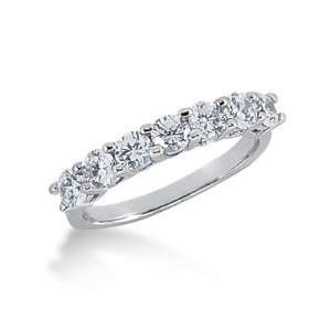  1.05 Ct Diamond Wedding Band Ring Round Prong 14k White 