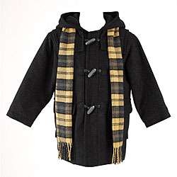 Nordic Country Boys Wool Blend Hooded Toggle Coat  