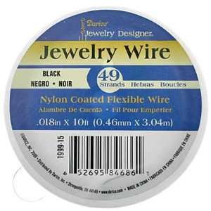  49 Str  Black Nylon Coated Flexible Jewelery Wire Arts 