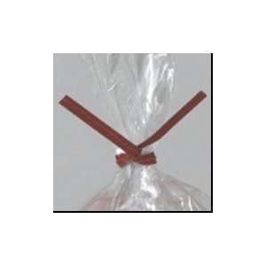  3/16 x 4 Red Paper Poly Bag Ties