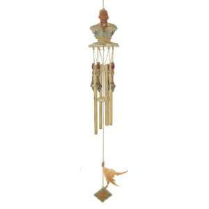  33 inch Poly Resin Indian Warrior Small Tubes Wind Chime 