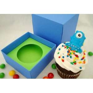  NEW Individual Cupcake Presentation Box  Bright Blue 