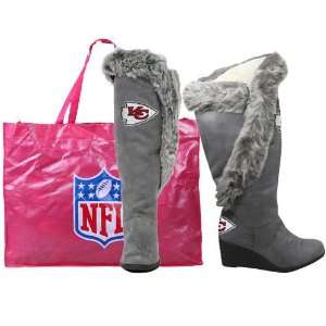   City Chiefs Ladies Charcoal Team Supporter Knee High Boots Sports