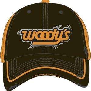  Woodys Logo Frayed Hat, Black/Orange 502 FRAY Automotive