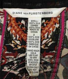   Furstenberg Multicolor Floral Print Silk Sequin Embellished Dress Sz 2