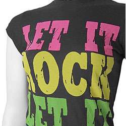 Juniors Vintage Print Let it Rock T shirt  