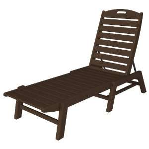  Polywood Nautical Armless Chaise   stackable in Mahogany 