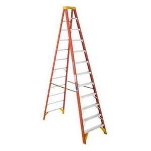 12 Fiberglass Step Ladder W/ Plastic Tool Tray 