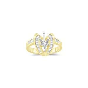  0.64 Cts Diamond Ring Setting in 14K Yellow Gold 3.0 