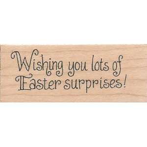  Wishing You Lots of Easter Surprises Wood Mounted Rubber 