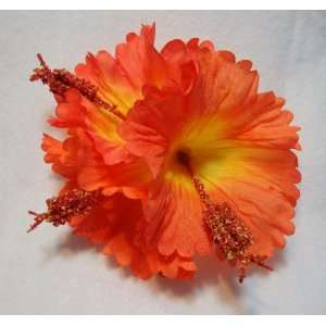  Large Orange Triple Hibiscus Hair Flower Clip Everything 