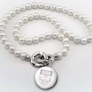 University of Chicago Pearl Necklace with Sterling Silver Charm 